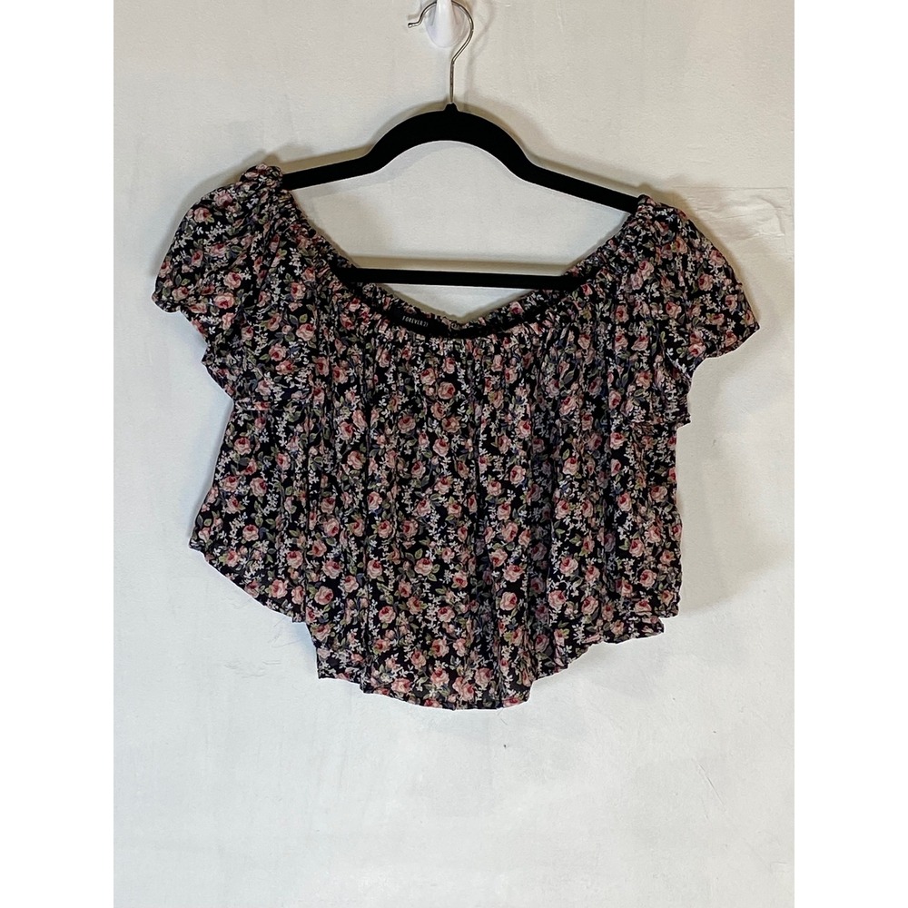 Forever 21 Floral Off Shoulder Peasant Top Cottagecore Boho Romantic Medium